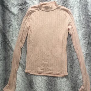 Pink Ribbed Turtleneck